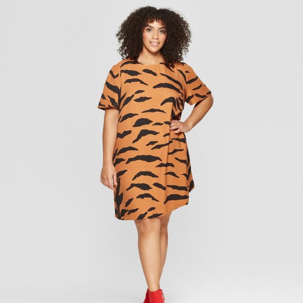 Tiger Print Midi Dress